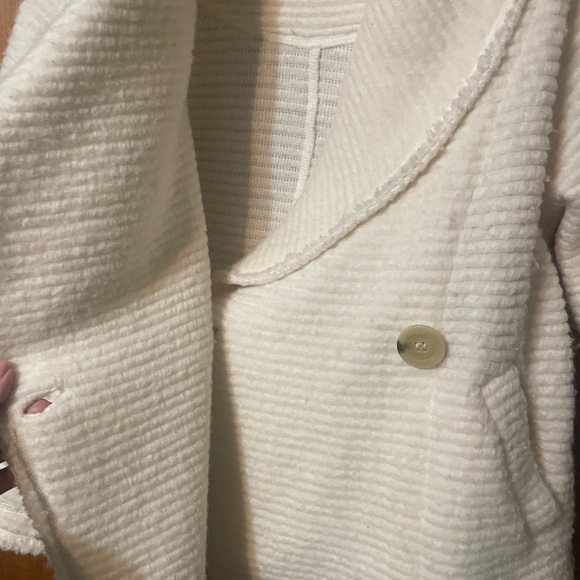 Dolan jacket size small soft Made In USA.  White with gray sleeves - Picture 2 of 4
